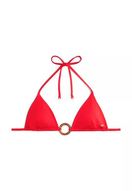 Tommy Hilfiger Tommy Hilfiger Kadın Suni Kaplumbağa Kabuğu Desenli Halkadan Metalik Detaylı Turuncu Bikini Üstü UW0UW06387-SNE