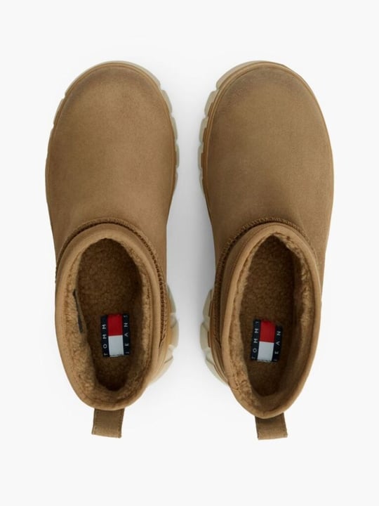 Tommy Hilfiger Tommy Hilfiger Kadın Süet Yüzey İçi Sıcak Astarlı Platform Tabanlı Logo Plakalı Kahverengi Bot & Bootie EN0EN03158-GWI