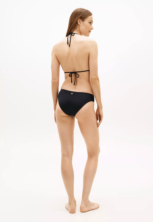 Tommy Hilfiger Tommy Hilfiger Kadın Suni Kaplumbağa Kabuğu Desenli Halkadan Metalik Detaylı Siyah Bikini Üstü UW0UW06387-BEH