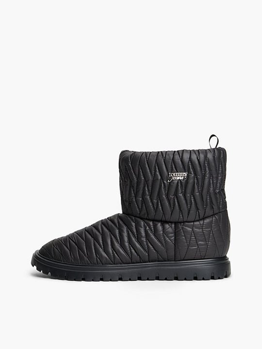 Tommy Hilfiger Tommy Hilfiger Kadın Su İtici Kapitoneli İçi Sıcak Astarlı Metal Logolu Siyah Bot & Bootie EN0EN03162-BDS
