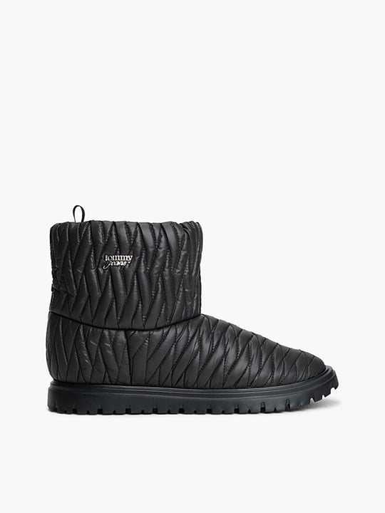 Tommy Hilfiger Tommy Hilfiger Kadın Su İtici Kapitoneli İçi Sıcak Astarlı Metal Logolu Siyah Bot & Bootie EN0EN03162-BDS