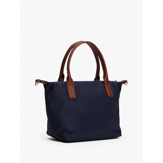 Tommy Hilfiger Tommy Hilfiger Kadın TH Monogram Logolu Fermuarlı Kısa Askılı Lacivert Omuz Çantası AW0AW17709-DW6