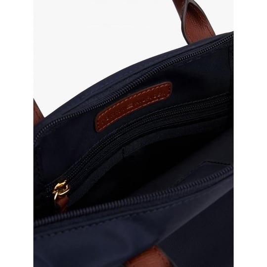 Tommy Hilfiger Tommy Hilfiger Kadın TH Monogram Logolu Fermuarlı Kısa Askılı Lacivert Omuz Çantası AW0AW17709-DW6