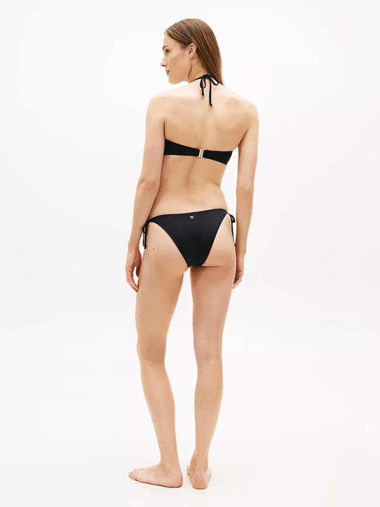 Tommy Hilfiger Tommy Hilfiger Kadın Yanlardan Bağlamalı Ve Kaplumbağa Kabuğu Desenli Siyah Bikini Altı UW0UW06389-BEH