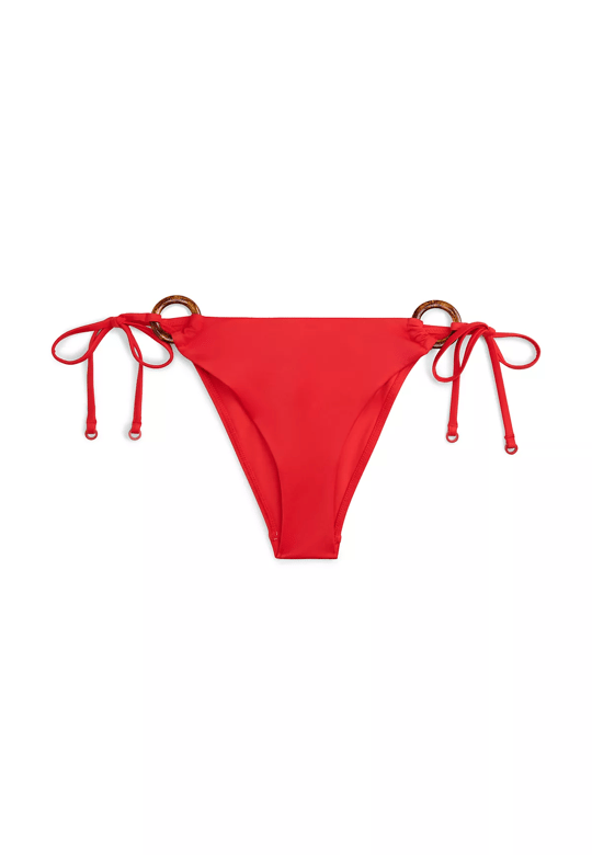 Tommy Hilfiger Tommy Hilfiger Kadın Yanlardan Bağlamalı Ve Kaplumbağa Kabuğu Desenli Turuncu Bikini Altı UW0UW06389-SNE