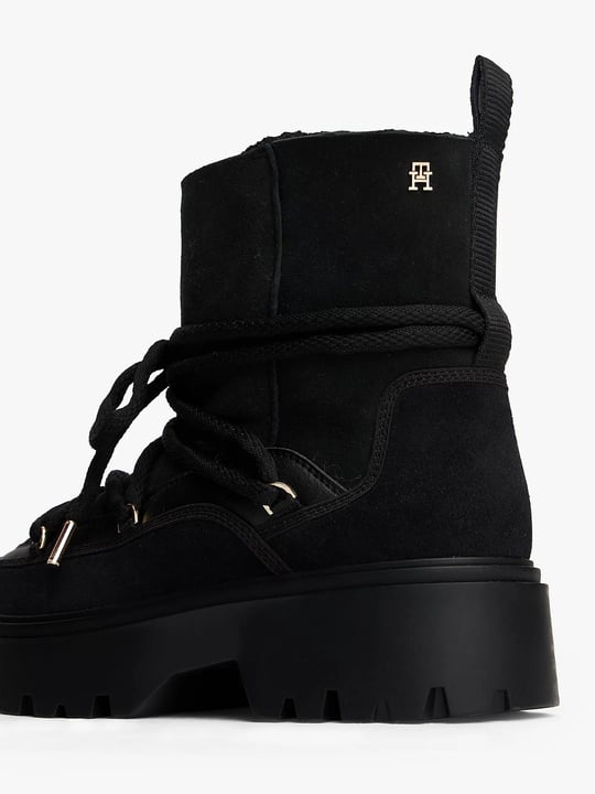 Tommy Hilfiger Tommy Hilfiger Kadın Yumuşak Dolgulu İç Kısım Süet Dış Yüzey Yüksek Tabanlı Kar Siyah Bot & Bootie FW0FW08996-BDS
