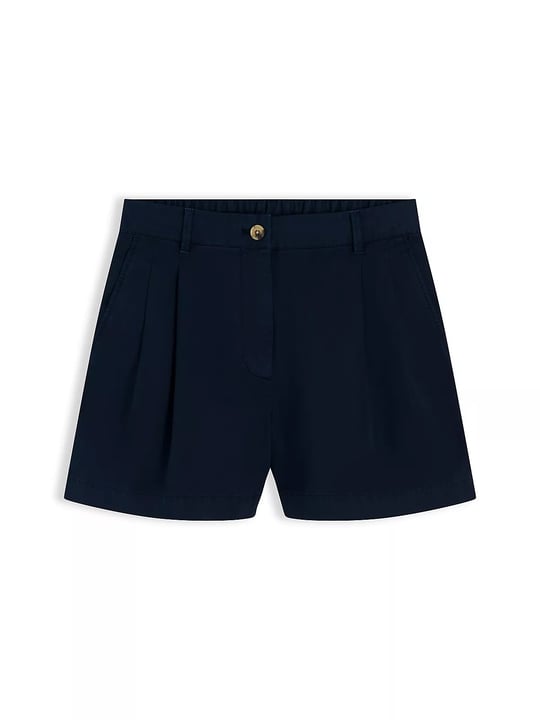 Tommy Hilfiger Tommy Hilfiger Kadın Yüksek Bel Kısa Boy Düğme Kapama Lacivert Şort WW0WW50087-C1G
