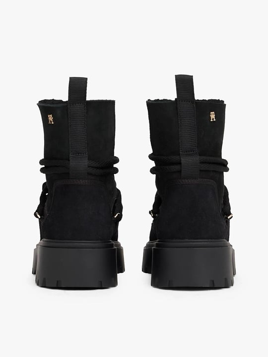 Tommy Hilfiger Tommy Hilfiger Kadın Yumuşak Dolgulu İç Kısım Süet Dış Yüzey Yüksek Tabanlı Kar Siyah Bot & Bootie FW0FW08996-BDS