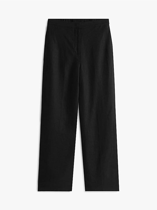 TOMMY HILFIGER Tommy Hilfiger Kadın Yüksek Bel Geniş Paça Cep Detay Rahat Düz Model Siyah Pantolon WW0WW46823-BDS