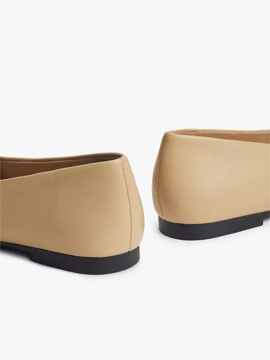 Tommy Hilfiger Tommy Hilfiger Kadın Yuvarlak Burunlu Deri Bej Espadril FW0FW09374-ABS