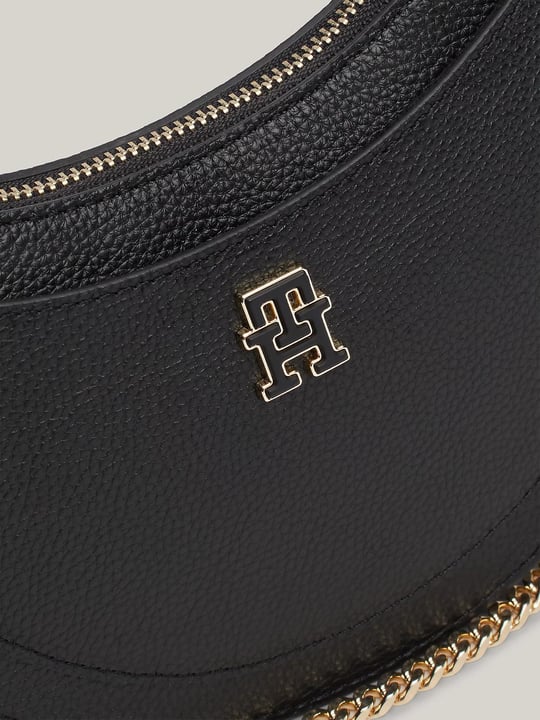 Tommy Hilfiger Tommy Hilfiger Kadın Zincirli Logo Detaylı Siyah Omuz Çantası AW0AW17060-BDS