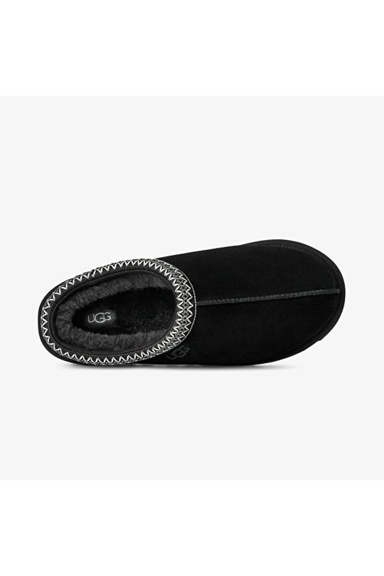 UGG UGG Erkek İşleme Bilek Detaylı İçi Kürklü Süet Siyah Terlik 1174671-BLACK