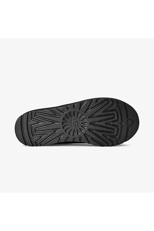 UGG UGG Erkek İşleme Bilek Detaylı İçi Kürklü Süet Siyah Terlik 1174671-BLACK