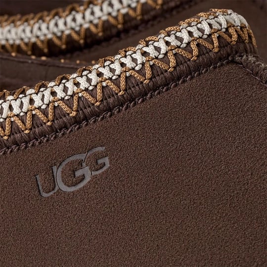 UGG UGG Erkek İşleme Bilek Detaylı İçi Kürklü Süet Kahverengi Terlik 1174671-DUSTDCCA