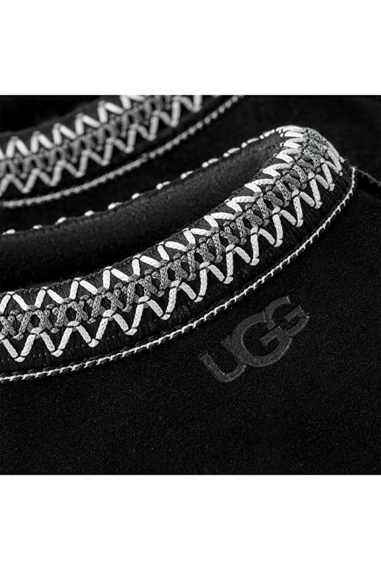 UGG UGG Erkek İşleme Bilek Detaylı İçi Kürklü Süet Siyah Terlik 1174671-BLACK