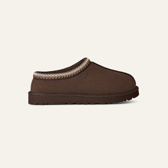 UGG UGG Erkek İşleme Bilek Detaylı İçi Kürklü Süet Kahverengi Terlik 1174671-DUSTDCCA