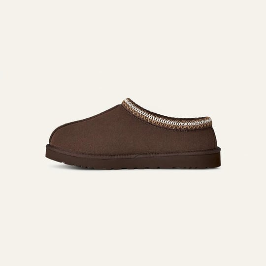 UGG UGG Erkek İşleme Bilek Detaylı İçi Kürklü Süet Kahverengi Terlik 1174671-DUSTDCCA
