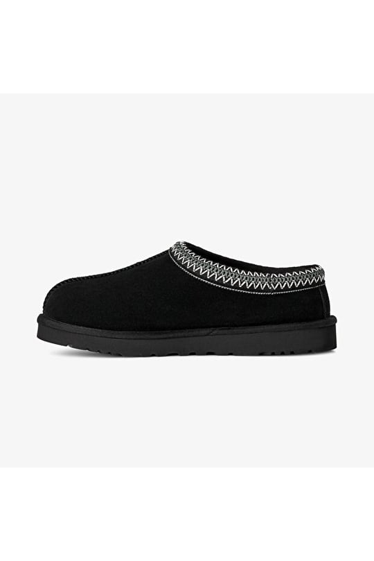 UGG UGG Erkek İşleme Bilek Detaylı İçi Kürklü Süet Siyah Terlik 1174671-BLACK