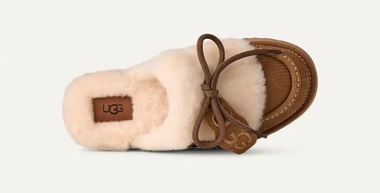 UGG UGG Kadın Baskılı Süet Koyun Postu Astarlı Dekoratif Bağcıklı Logo Charmlı Platform Tabanlı Taba Bot & Bootie 1180360-CHESTNUT