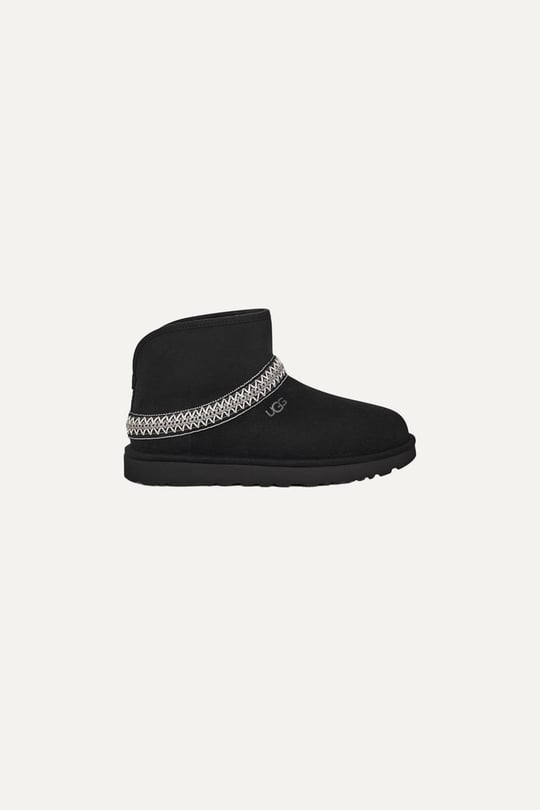 UGG UGG Kadın Bilek Desenli Süet Siyah Bot & Bootie 1158262-SİYAH
