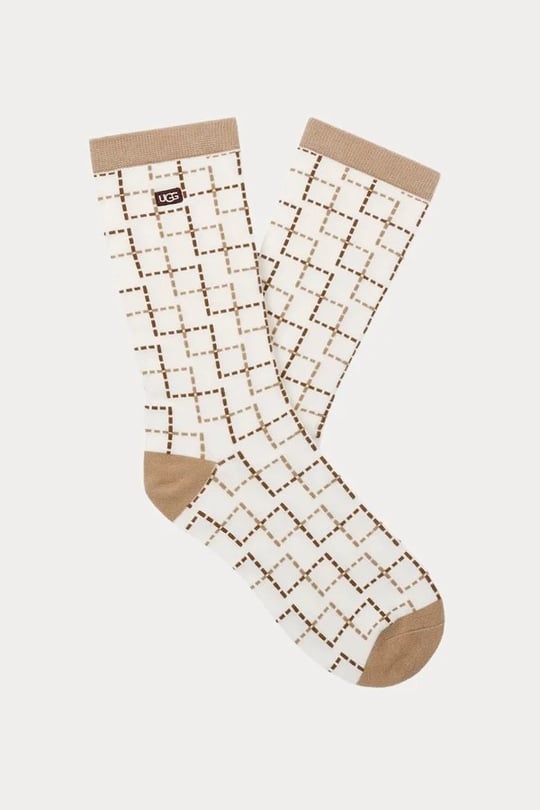 UGG UGG Kadın Birbirinden Farklı Desenli Üçlü Paket Bej Çorap 1181414-CCBT