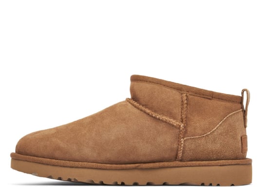 UGG UGG Kadın Deri Logolu Düz Tabanlı Günlük Kullanım Taba Bot & Bootie 1116109-CHESTNUT