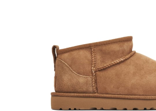 UGG UGG Kadın Deri Logolu Düz Tabanlı Günlük Kullanım Taba Bot & Bootie 1116109-CHESTNUT