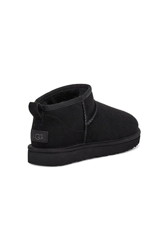 UGG UGG Kadın Deri Logolu Düz Tabanlı Günlük Kullanım Siyah Bot & Bootie 1116109-BLACK