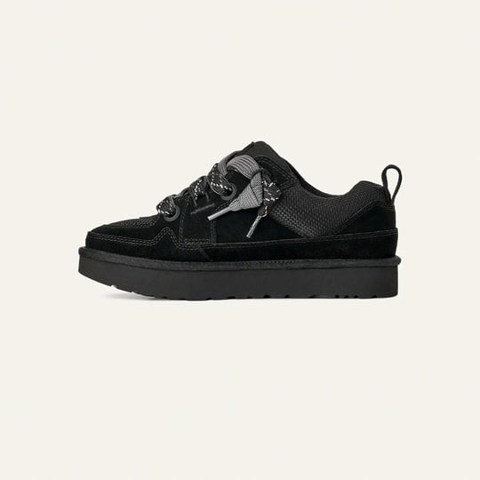 UGG UGG Kadın Düşük Bilekli Süet Detaylı EVA Tabanlı Deri Siyah Sneaker 1168890-BLACK