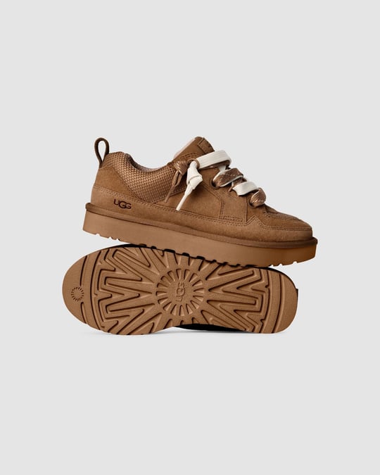 UGG UGG Kadın Düşük Bilekli Süet Detaylı EVA Tabanlı Deri Taba Sneaker 1168890-CHESTNUT