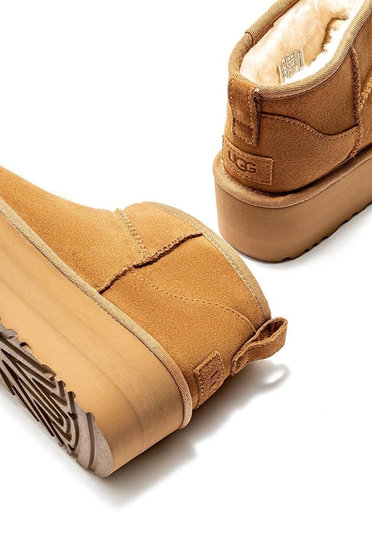 UGG UGG Kadın Düz Taban Logo Baskılı Rahat Spor Stil Taba Bot & Bootie 1135092-CHESTNUT