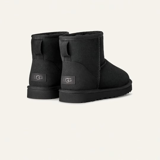 UGG UGG Kadın Düz Taban Logo Baskılı Rahat Spor Stil Siyah Bot & Bootie 1016222-BLACK