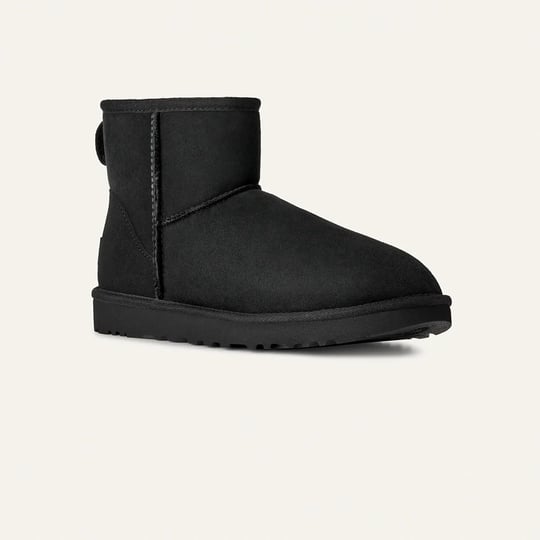 UGG UGG Kadın Düz Taban Logo Baskılı Rahat Spor Stil Siyah Bot & Bootie 1016222-BLACK