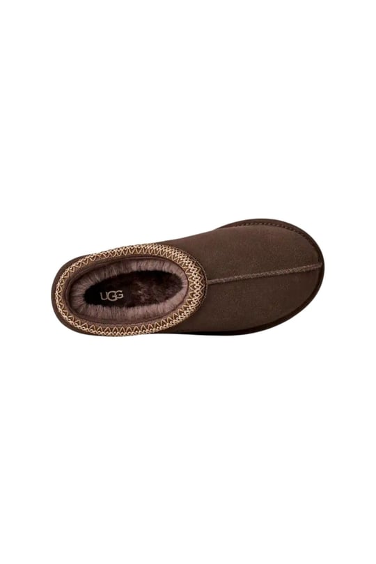 UGG UGG Kadın İşleme Bilek Detaylı İçi Kürklü Süet Kahverengi Terlik 1174470-DUSTDCCA