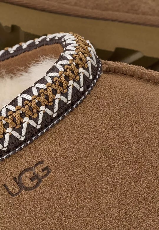 UGG UGG Kadın İşleme Bilek Detaylı İçi Kürklü Süet Taba Terlik 1174470-CHESTNUT