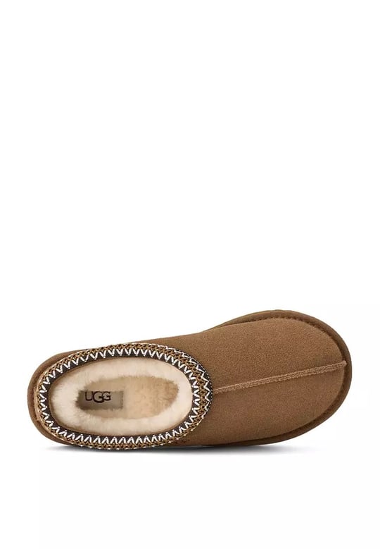 UGG UGG Kadın İşleme Bilek Detaylı İçi Kürklü Süet Taba Terlik 1174470-CHESTNUT