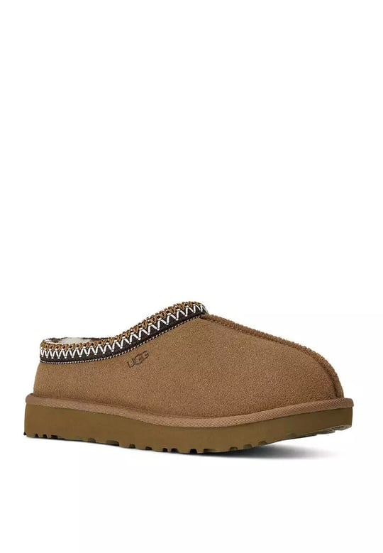 UGG UGG Kadın İşleme Bilek Detaylı İçi Kürklü Süet Taba Terlik 1174470-CHESTNUT