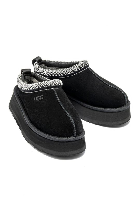 UGG UGG Kadın Platform Taban Süet Detaylı Rahat Astarlı Siyah Terlik 1174471-BLACK