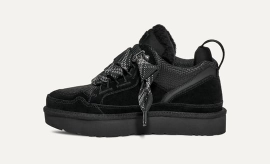 UGG UGG Kadın Rahat Taban Yüksek Bilekli Süet Deri Siyah Sneaker 1144032-BLACK