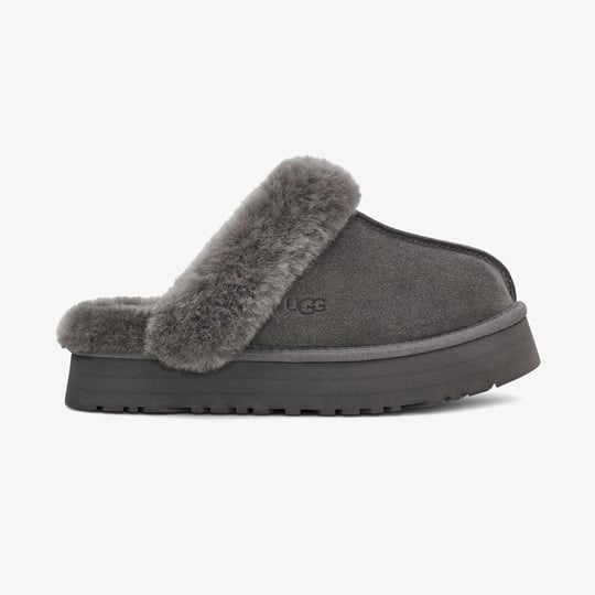 UGG UGG Kadın Rahat Yastık Tabanlı EVA Dış Tabanlı %100 Hakiki Süet Deri Antrasit Bot & Bootie 1122550-CHARCOAL
