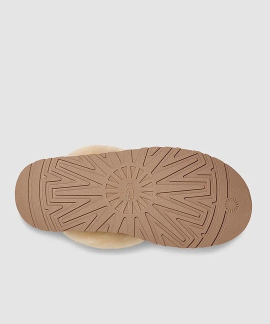 UGG UGG Kadın Rahat Yastık Tabanlı EVA Dış Tabanlı %100 Hakiki Süet Deri Kum Terlik 1122550-SAND