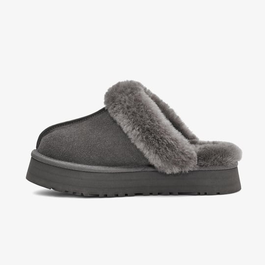 UGG UGG Kadın Rahat Yastık Tabanlı EVA Dış Tabanlı %100 Hakiki Süet Deri Antrasit Bot & Bootie 1122550-CHARCOAL