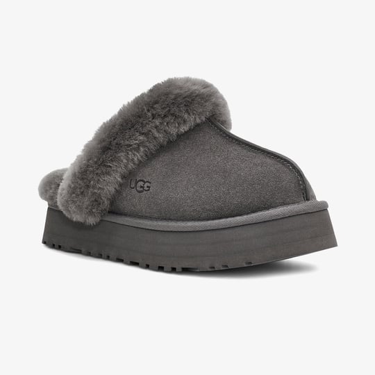 UGG UGG Kadın Rahat Yastık Tabanlı EVA Dış Tabanlı %100 Hakiki Süet Deri Antrasit Bot & Bootie 1122550-CHARCOAL
