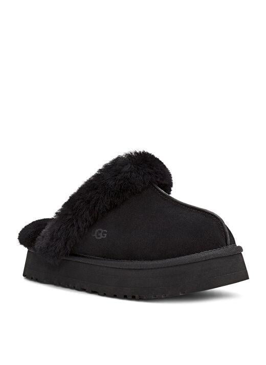 UGG UGG Kadın Rahat Yastık Tabanlı EVA Dış Tabanlı %100 Hakiki Süet Deri Siyah Terlik 1122550-BLACK