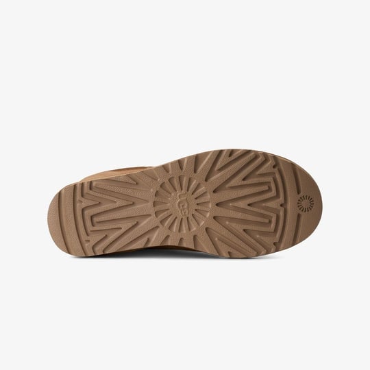 UGG UGG Kadın Süet Dış Yüzeyli İçi Doğal Yünlü Logo Kabartmalı Yüksek Taba Bot & Bootie 1182132-CHESTNUT
