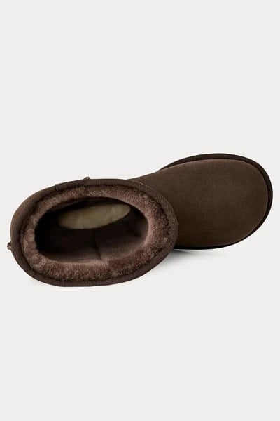 UGG UGG Kadın Süet Dış Yüzeyli İçi Doğal Yünlü Logo Kabartmalı Yüksek Kahverengi Bot & Bootie 1182132-DUSTDCCA