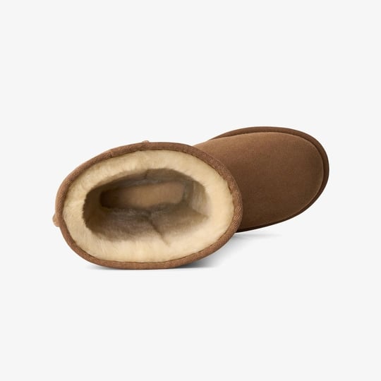 UGG UGG Kadın Süet Dış Yüzeyli İçi Doğal Yünlü Logo Kabartmalı Yüksek Taba Bot & Bootie 1182132-CHESTNUT