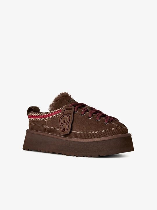 UGG UGG Kadın Süet Dış Yüzeyli İçi Yünlü Bileği İşleme Desenli Platform Eva Tabanlı Koyu Kahve Bot & Bootie 1180361-BURNTCEDAR