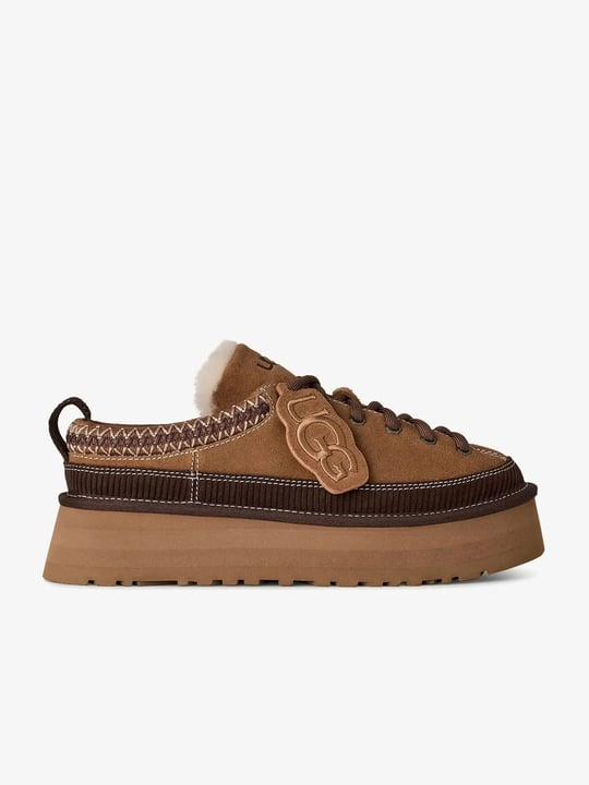 UGG UGG Kadın Süet Dış Yüzeyli İçi Yünlü Bileği İşleme Desenli Platform Eva Tabanlı Taba Bot & Bootie 1180361-CHESTNUT