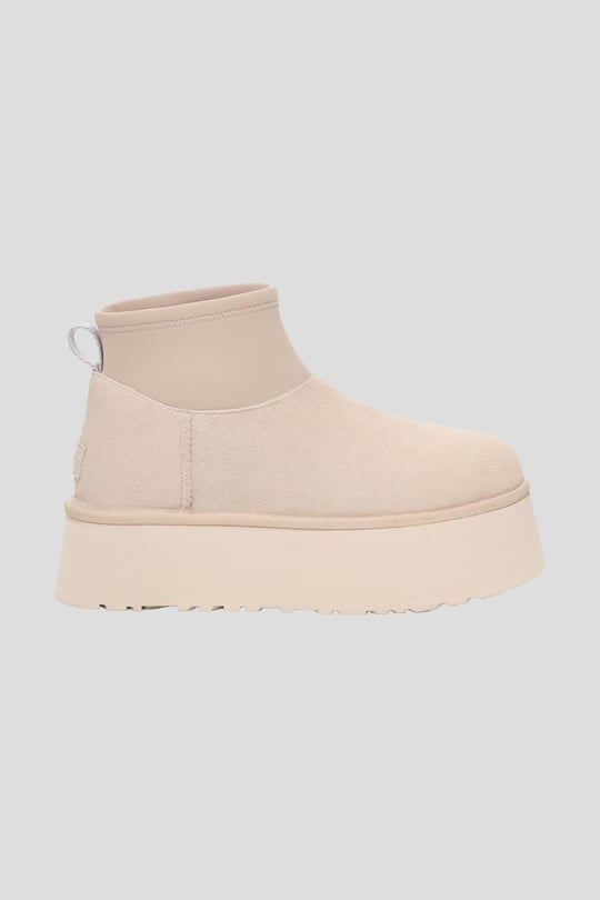 UGG UGG Kadın Süet Topuk Dolgu Neopren Gövde Boğaz Kısmı Çorap Geçmeli Ekru Bot & Bootie 1158275-EKRU
